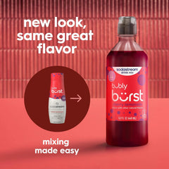 SodaStream Bubly Burst Cherry Lemonade New Pour Bottles (440ml Pack of 4)