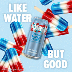 SPLASH REFRESHER Sparkling Water, Rocket Freeze - 12-Pack, 16 Fl Oz Cans - Flavored Carbonated Seltzer Water with Electrolytes, Zero Sugar & Zero Calories