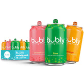 bubly Sparkling Water, Tropical Thrill 3 Flavor Variety Pack (Lime, Grapefruit, Mango), Zero Sugar & Zero Calories, Seltzer Water, 12 Fl Oz Cans (Pack of 18) | Lime, Grapefruit, Mango, Zero Sugar, Zero Calories, Seltzer Water