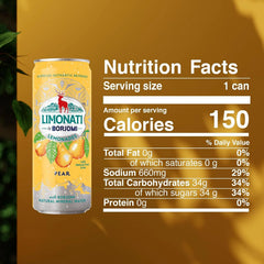 Limonati by Borjomi - Pear Lemonade with Natural Fruit Juice and Borjomi Sparkling Mineral Water - 11.15 oz, 12 Cans