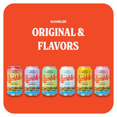 AUTX RAMBLER Sparkling Water, Texas Limestone Mineral Blend, Lemon-Lime Flavor, 12-Ounce Cans, 18-Pack