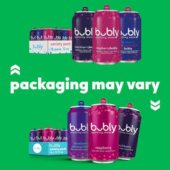 bubly Sparkling Water, Triple Berry Variety Pack, 12 fl oz Cans (18 Pack)