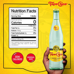Topo Chico Sparkling Mineral Water, Classic, 12 Fl Oz (Pack of 4), Glass