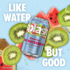 SPLASH REFRESHER Sparkling Water, Kiwi Watermelon - 8-Pack, 12 Fl Oz Cans - Flavored Carbonated Seltzer Water with Electrolytes, Zero Sugar & Zero Calories