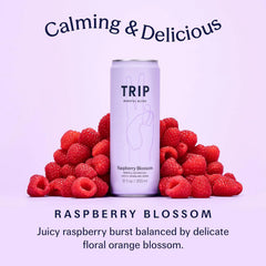 TRIP Calm Drink, Non-Alcoholic Adaptogen Mocktail, Raspberry Blossom 12 pk