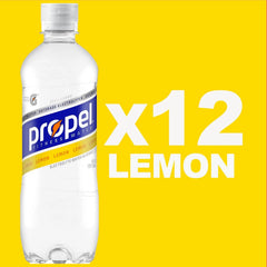 Propel Electrolyte Enhanced Water Sports Drink, Lemon Flavored Water, Zero Calorie & Zero Sugar Hydration with Electrolytes and Vitamins C & E, 16.9 fl oz Bottles (12 Pack)