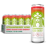 Starbucks Iced Energy, Strawberry Kiwi, Zero Sugar Energy Drink, Plant Based Caffeine, Hydration, Mental Clarity, 12 Fl Oz Cans (Pack of 12)
