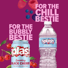 SPLASH REFRESHER Flavored Water Bottles, Wild Berry Flavor - 6 Pack | Refreshing Flavored Bottled Water with Electrolytes - Zero Sugar & Zero Calories - 16.9 Fl Oz