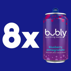 bubly Sparkling Water, Blueberry Pomegranate, 12 Fl Oz Cans (8 Pack)