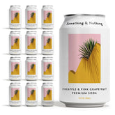 Something & Nothing Pineapple & Pink Grapefruit, Flavored Sparkling Water, 12 Oz (Pack of 12)