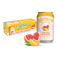 Waterloo Sparkling Water, Ruby Red Tangerine, 12 Fl Oz Cans (Pack of 12) | Naturally Flavored, Zero Calories and Zero Sugar or Sweeteners