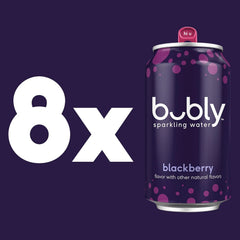 bubly Sparkling Water, Blackberry, 12 Fl Oz Cans (8 Pack) | Zero Sugar, Zero Calories, Seltzer Water