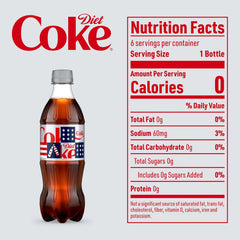 Diet Coke Soda Soft Drink Bottles, 16.9 fl oz, 6 Pack | No sugar, no calories, 64 mg caffeine per bottle