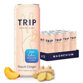 TRIP Calm Drink, Non-Alcoholic Adaptogen Mocktail Seltzer Peach Ginger 12pk