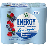 V8 Energy Zero Sugar Blueberry Raspberry, 8 fl. oz. Can (6 Pack)