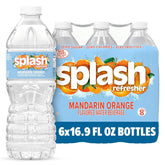SPLASH REFRESHER Flavored Water Bottles, Mandarin Orange - 6 Pack | Refreshing Flavored Bottled Water with Electrolytes - Zero Sugar & Zero Calories - 16.9 Fl Oz