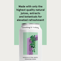 Something & Nothing Mango & Thai Basil, Flavored Sparkling Water, 12 Oz (Pack of 12)