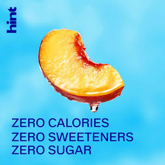Hint Flavored Water Zero Sugar 0 Calories - Georgia Peach (12 pack) | Crisp, refreshing water, fruit flavors. 0 calories, 0 sugar, 0 sweeteners. Hydration for wellness. Gluten-free, Kosher, Vegan