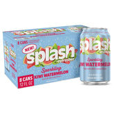 SPLASH REFRESHER Sparkling Water, Kiwi Watermelon - 8-Pack, 12 Fl Oz Cans - Flavored Carbonated Seltzer Water with Electrolytes, Zero Sugar & Zero Calories