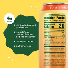 Bloom Pop Prebiotic Soda 12 Pack, Classic Orange Flavor, 12oz Cans | Prebiotic Soda for Gut Health, Low Calorie Soda, No Caffeine, Healthy Soft Drink Alternative