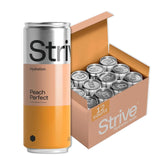 Strive Soda Peach Perfect - Sparkling Hydration Soda with Electrolytes & Organic Honey - Peach & Lemon Naturally Sweetened Drink - No Artificial Sweeteners or Preservatives - 12 Pack Cans