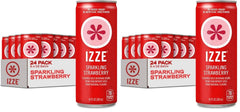 IZZE Sparkling Water Juice Beverage Blend,Strawberry,No Sugar Added,8.4 FL OZ,(Pack of 48)