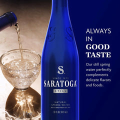 Saratoga Spring Water Bottles, 18 Pack – Still Bottled Water – Recycled PET Plastic Bottles – 16 Fl Oz