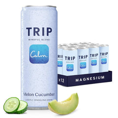 TRIP Calm Drink, Non-Alcoholic Adaptogen Mocktail, Melon Cucumber 12 pack