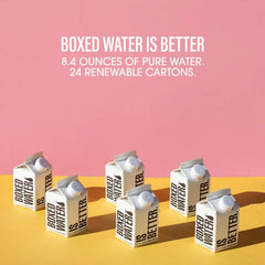 Mini Boxed Water (8.4 oz., 24 Pack) – Better Than Premium Plastic Purified Drinking Water in Plant-Based Cartons, BPA-Free, Refillable Cartons, Lunchbox Ready