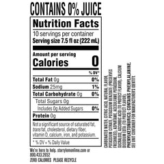 Starry Zero Sugar Lemon Lime Soda, Caffeine Free, Mini Cans, 7.5 Ounce (Pack of 10)