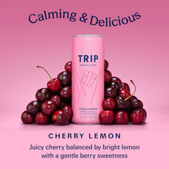 TRIP Calm Drink, Non-Alcoholic Adaptogen Mocktail Seltzer Cherry Lemon 12pk