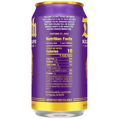 Liquid Death Soda-Flavored Sparkling Water - Killbert Grape, Less Sugar*, Huge Flavor, No Caffeine, No Artificial Sweeteners, 12 Fl Oz (Pack of 12)