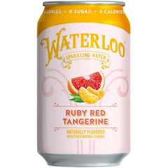 Waterloo Sparkling Water, Ruby Red Tangerine, 12 Fl Oz Cans (Pack of 12) | Naturally Flavored, Zero Calories and Zero Sugar or Sweeteners