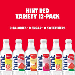 Hint Bottled Water, Blue Variety Pack and Red Variety Pack Bundle - Purified Flavored Water with Zero Calories, Sugar Free, Natural Flavors - 16 Fl Oz (Pack of 24)
