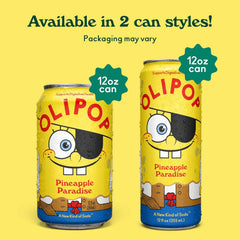 OLIPOP 6g Fiber Prebiotic Soda, Pineapple Paradise, 12 fl oz, 12 Pack | Shelf Stable Prebiotic Soda, 6g Fiber, 4g Sugar, Digestive Health Support, Prebiotics & Botanicals, Gluten Free, Non GMO