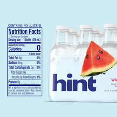 Hint Fruit-Infused Bottled Water, Watermelon - Sugar Free Flavored Water with Zero Calories, Naturally Flavored, and No Artificial Sweeteners - 16 Fl Oz (Pack of 12)