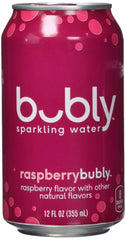 Bubly Sparkling Water, Raspberry, 12 Ounce