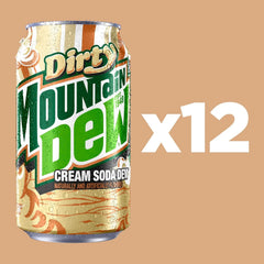 Mountain Dew Soda Pop, Dirty Mountain Dew, Cream Soda Dew, 12 fl oz Cans, (12 Pack)