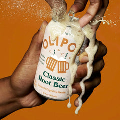 OLIPOP Prebiotic Soda Pop, Classic Root Beer, Pantry Pack Packed with Prebiotics, Fiber, and Botanicals, Gluten Free, Vegan, GMO Free, 12oz, (Pack of 24)