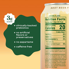 Bloom Pop Prebiotic Soda 12 Pack, Rootbeer Float Flavor, 12oz Cans | Prebiotic Soda for Gut Health, Low Calorie Soda, No Caffeine, Healthy Soft Drink Alternative
