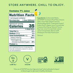 OLIPOP 6g Fiber Prebiotic Soda, Lemon Lime, 12 fl oz, 12 Pack | Shelf Stable Prebiotic Soda, 6g Fiber, 2g Sugar, Digestive Health Support, Prebiotics & Botanicals, Gluten Free, Non GMO