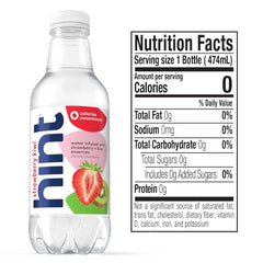 Hint Flavored Water Zero Sugar 0 Calories - Strawberry Kiwi (12 pack) | Crisp, refreshing water, fruit flavors. 0 calories, 0 sugar, 0 sweeteners. Hydration for wellness. Gluten-free, Kosher, Vegan