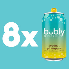 bubly Sparkling Water, Coconut Pineapple, 12 Fl Oz Cans (8 Pack)