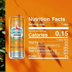 Limonati by Borjomi - Adjarian Mandarin Orange Lemonade with Natural Fruit Juice and Borjomi Sparkling Mineral Water - 11.15 oz, 12 Cans