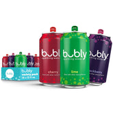 bubly Sparkling Water, Lime Yours 3 Flavor Variety Pack (Lime, Cherry, Blackberry), Zero Sugar & Zero Calories, Seltzer Water, 12 Fl Oz Cans (Pack of 18) | Lime, Cherry, Blackberry, Zero Sugar, Zero Calories, Seltzer Water
