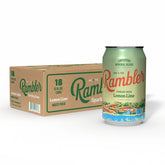 AUTX RAMBLER Sparkling Water, Texas Limestone Mineral Blend, Lemon-Lime Flavor, 12-Ounce Cans, 18-Pack