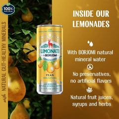 Limonati by Borjomi - Pear Lemonade with Natural Fruit Juice and Borjomi Sparkling Mineral Water - 11.15 oz, 12 Cans