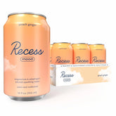 Recess Mood Magnesium & Adaptogen Drink, Relaxation Beverage, 12 ounce (Peach Ginger, 12 pack)