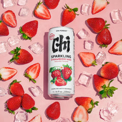 CHI FOREST Strawberry Sparkling Water Beverage, Zero Sugar Drinks, Zero Artificial Flavor, 11.16 fl oz Cans (Pack of 24)