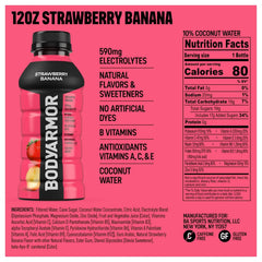 BODYARMOR Sports Drink Variety Pack, Coconut Water Hydration, Natural Flavors w Vitamins, Potassium Packed Electrolytes For Athletes, Strawberry Banana, Blue Raspberry, Orange Mango, 12 Oz - 24 pack